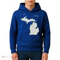 Counties Of Michigan Illustration Map Kids Hoodie thumb 4