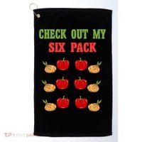 Check Out My Six 6 Pack Onion Paprika Weightlift Gift Golf Towel thumb 0