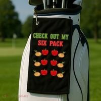 Check Out My Six 6 Pack Onion Paprika Weightlift Gift Golf Towel thumb 2