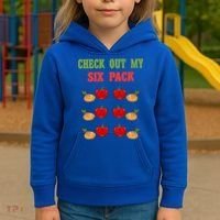 Check Out My Six 6 Pack Onion Paprika Weightlift Gift Kids Hoodie thumb 3
