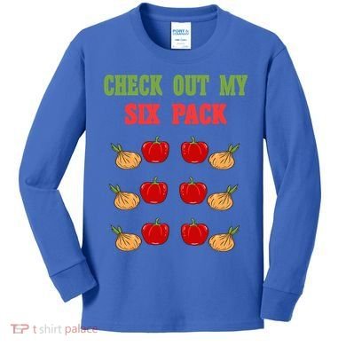 Check Out My Six 6 Pack Onion Paprika Weightlift Gift Kids Long Sleeve Shirt