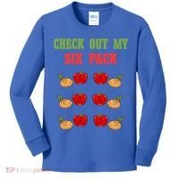 Check Out My Six 6 Pack Onion Paprika Weightlift Gift Kids Long Sleeve Shirt thumb 0