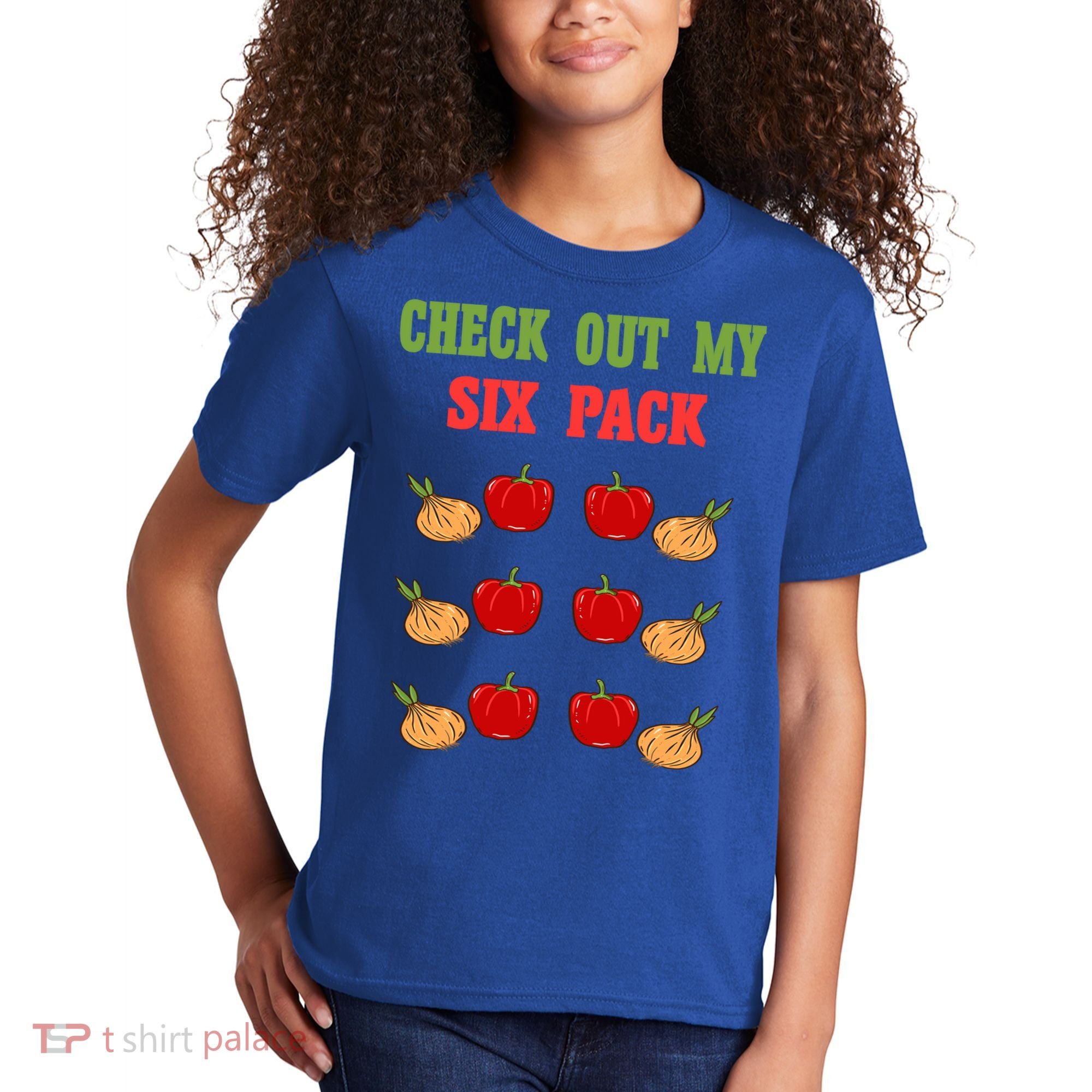 Check Out My Six 6 Pack Onion Paprika Weightlift Gift Kids T-Shirt