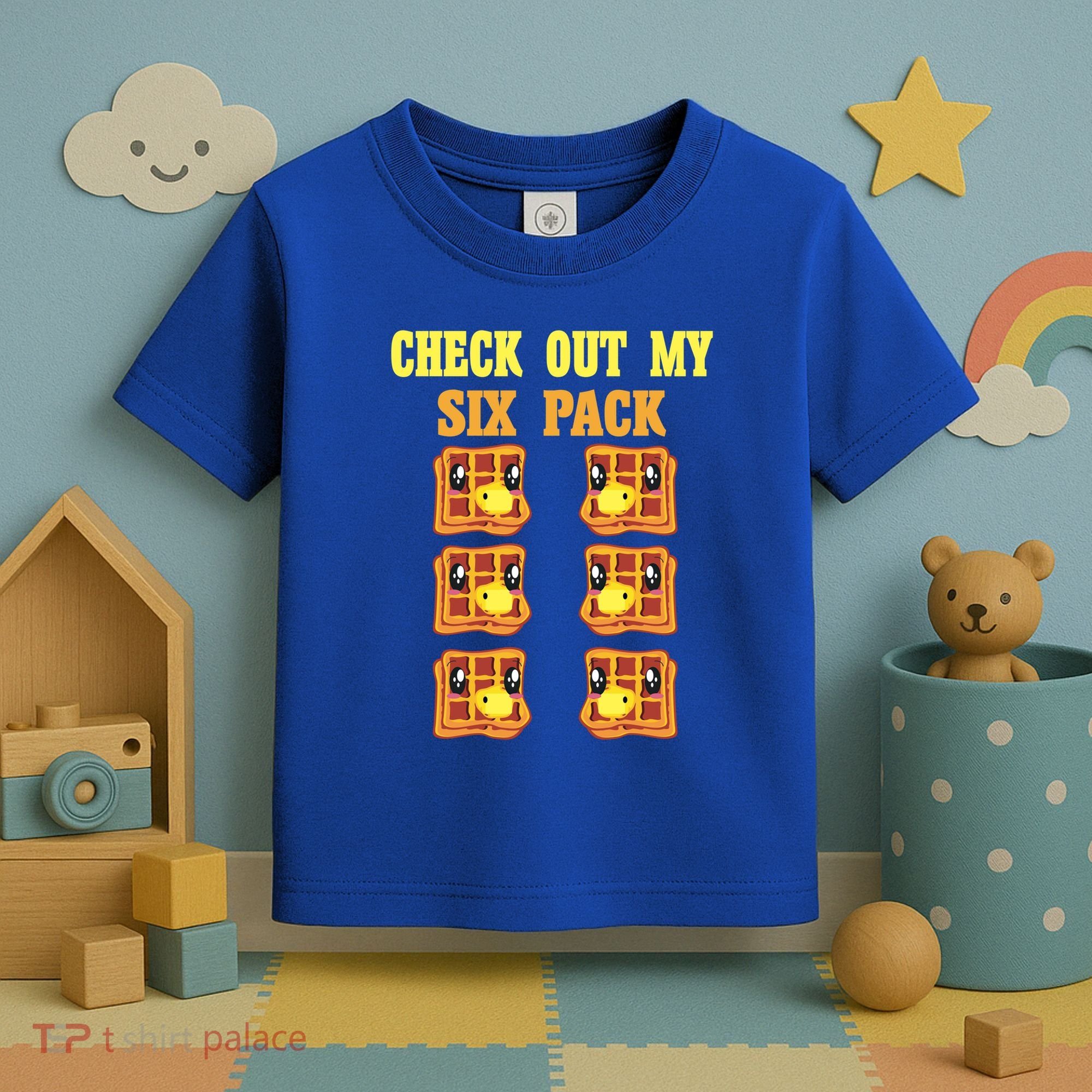 Check Out My Six 6 Pack Waffle Weightlifting 'S 'S Cool Gift Toddler T-Shirt