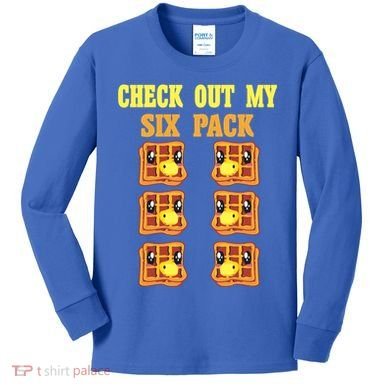 Check Out My Six 6 Pack Waffle Weightlifting 'S 'S Cool Gift Kids Long Sleeve Shirt