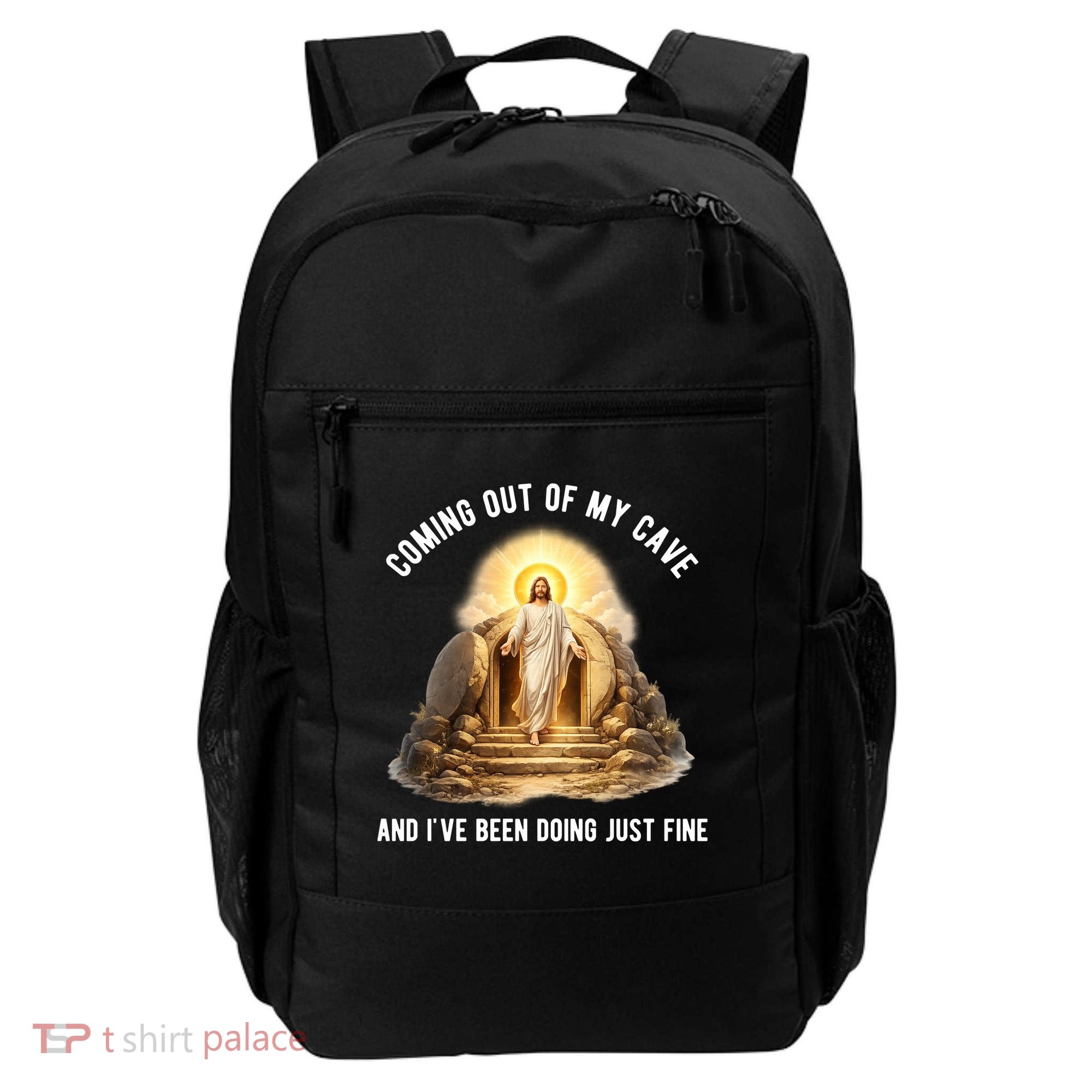 Coming Out My Cave Jesus Resurrection Backpack