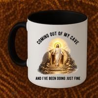 Coming Out My Cave Jesus Resurrection Coffee Mug thumb 2