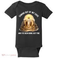 Coming Out My Cave Jesus Resurrection Baby Bodysuit thumb 0