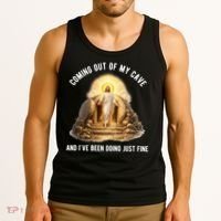 Coming Out My Cave Jesus Resurrection Tank Top thumb 3