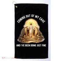 Coming Out My Cave Jesus Resurrection Golf Towel thumb 0