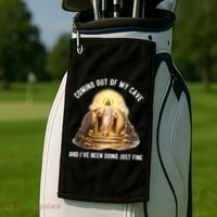 Coming Out My Cave Jesus Resurrection Golf Towel thumb 2
