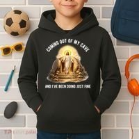 Coming Out My Cave Jesus Resurrection Kids Hoodie thumb 2