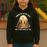 Coming Out My Cave Jesus Resurrection Kids Hoodie thumb 3