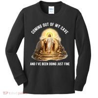 Coming Out My Cave Jesus Resurrection Kids Long Sleeve Shirt thumb 0
