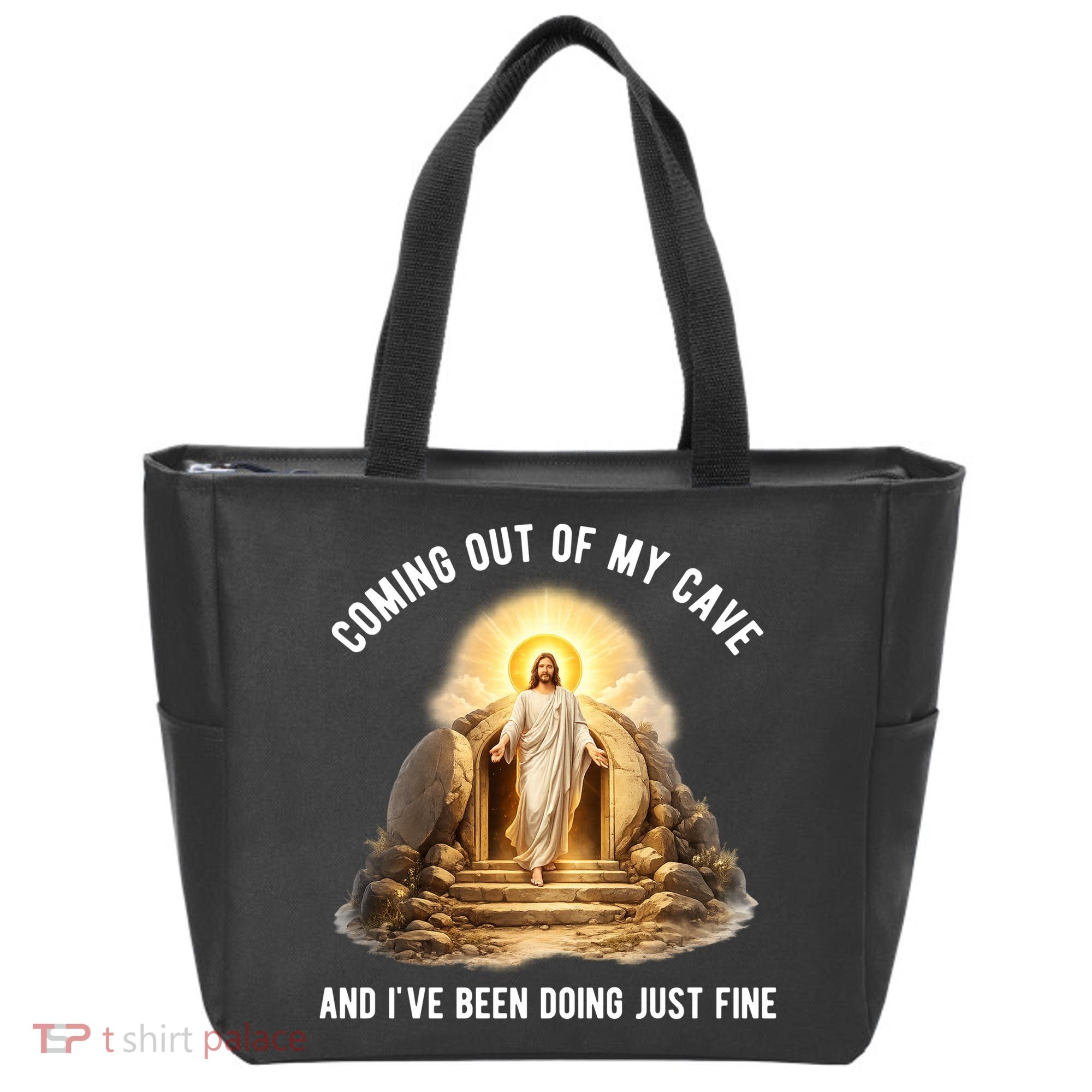 Coming Out My Cave Jesus Resurrection Tote Bag