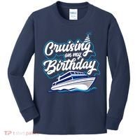 Cruising On My Birthday Cruise Trip Vacation Birthday Party Kids Long Sleeve Shirt thumb 0