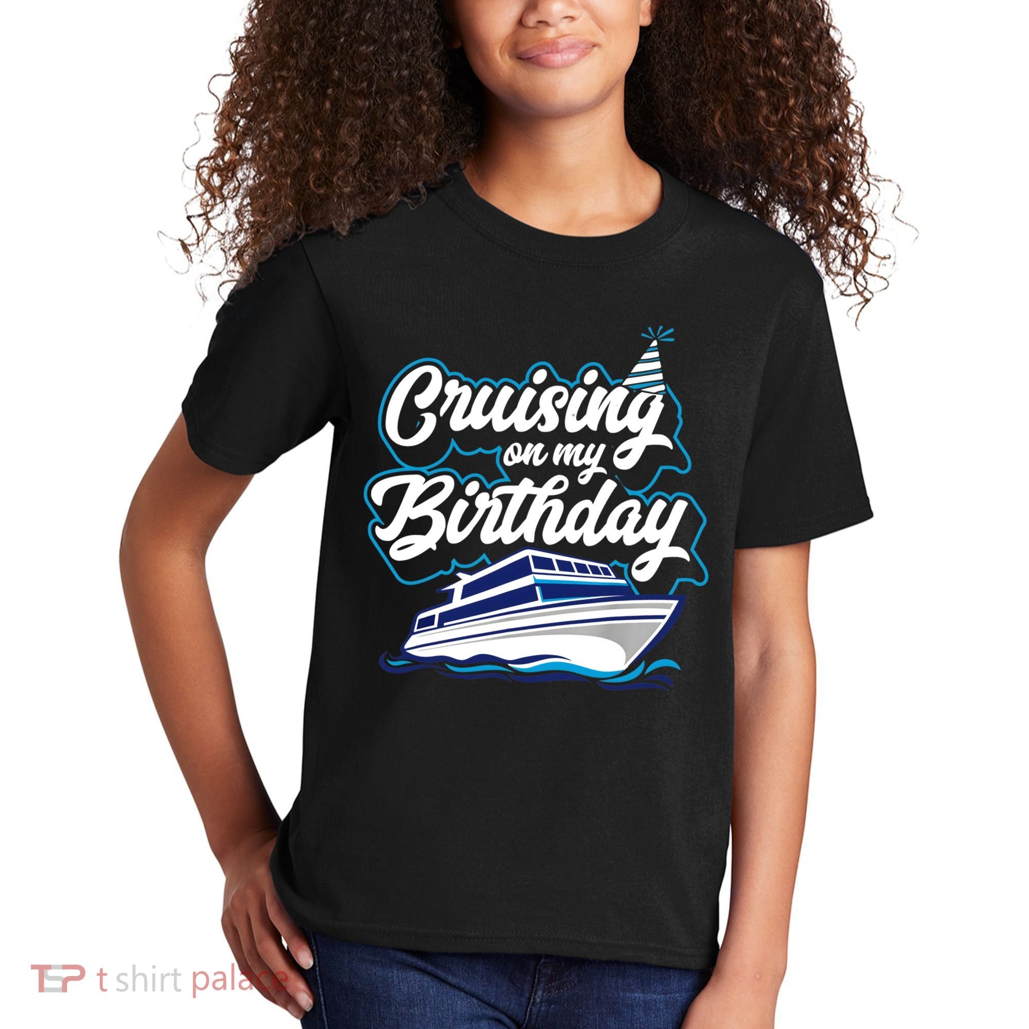Cruising On My Birthday Cruise Trip Vacation Birthday Party Kids T-Shirt