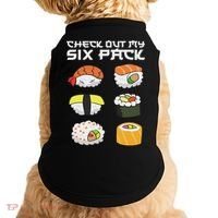 Check Out My Six Pack Funny Japanese Sushi Doggie Tank thumb 0