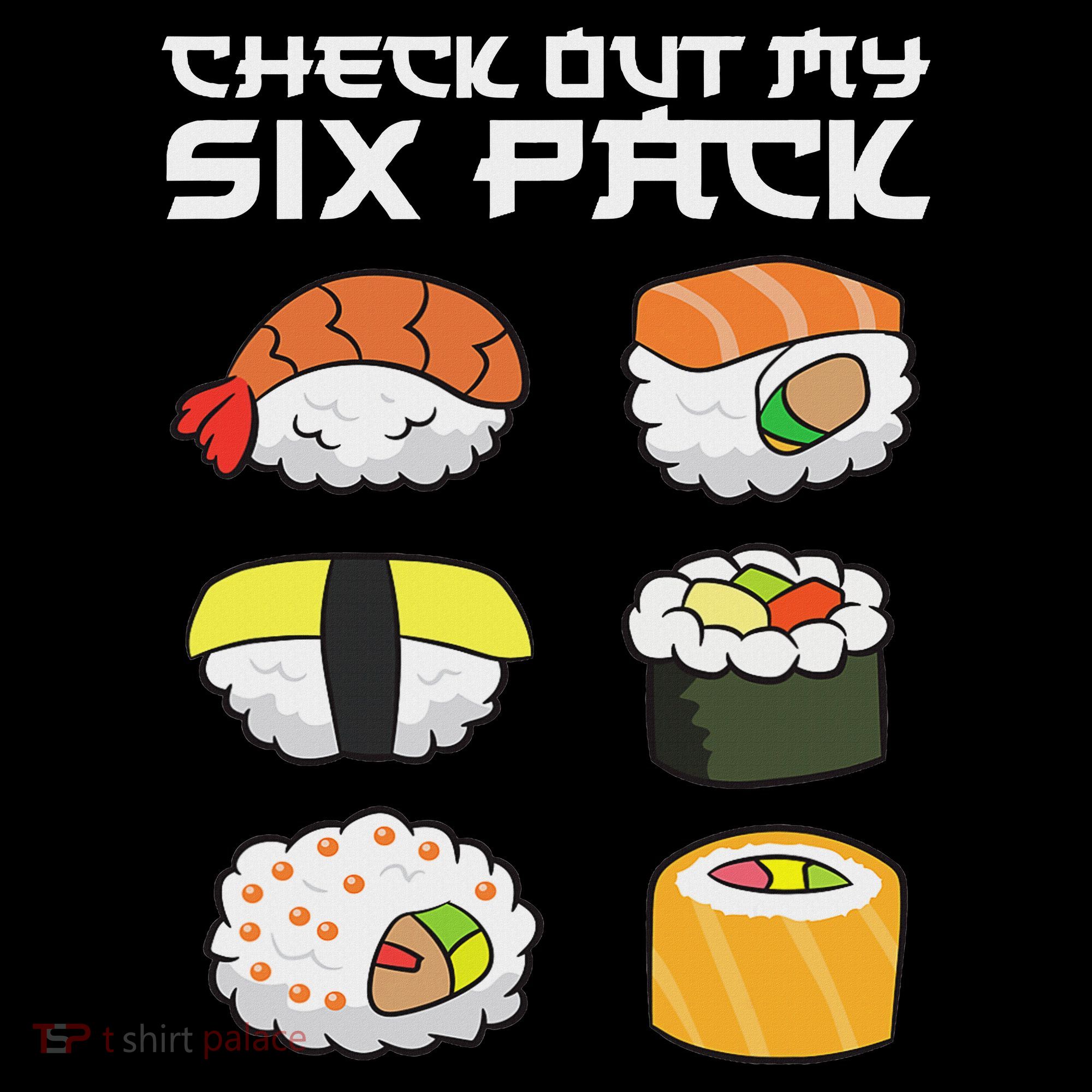 Check Out My Six Pack Funny Japanese Sushi Doggie Tank