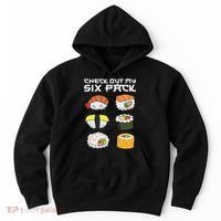 Check Out My Six Pack Funny Japanese Sushi Hoodie thumb 0