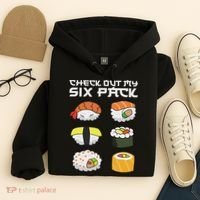 Check Out My Six Pack Funny Japanese Sushi Hoodie thumb 4
