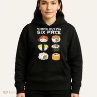 Check Out My Six Pack Funny Japanese Sushi Hoodie thumb 5