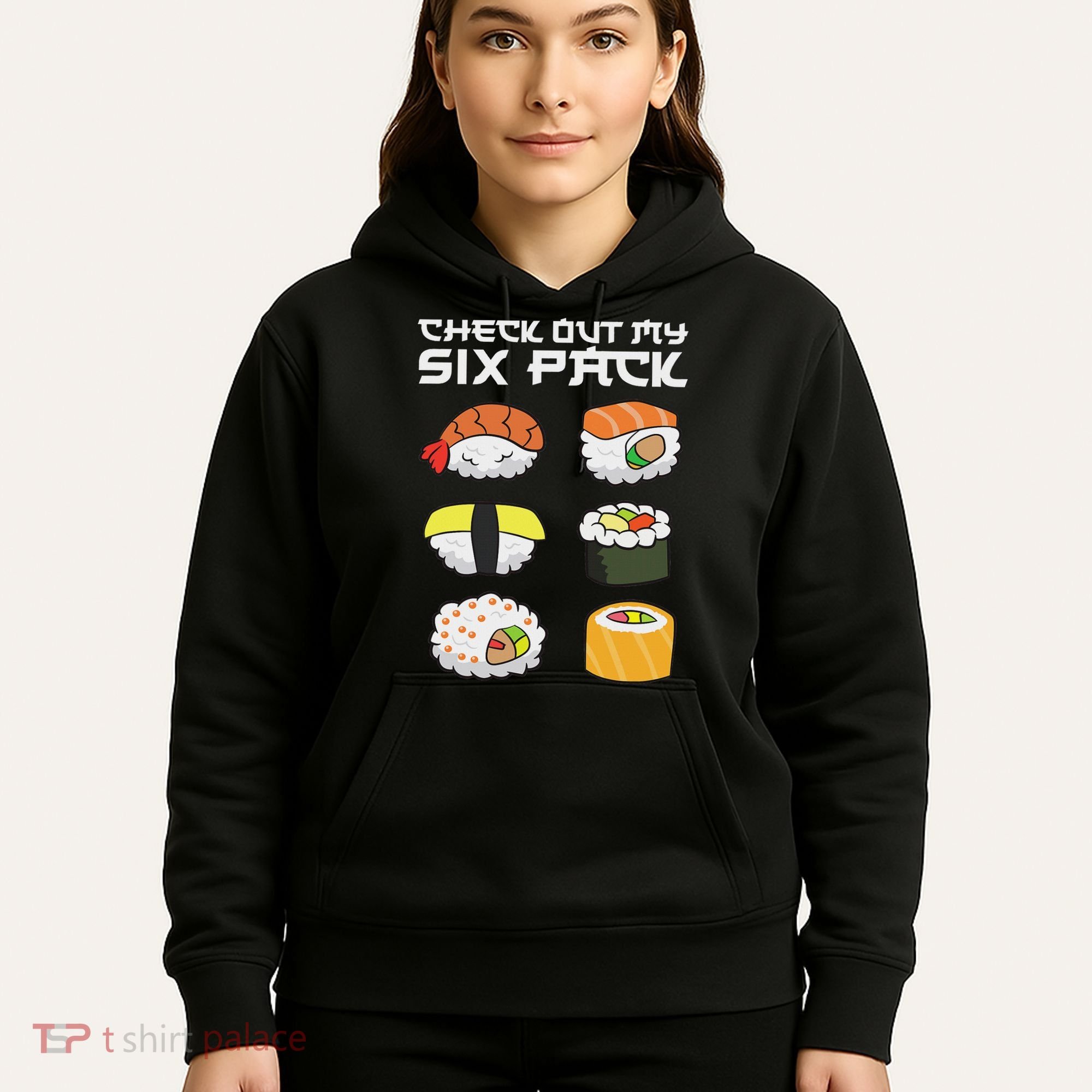 Check Out My Six Pack Funny Japanese Sushi Hoodie