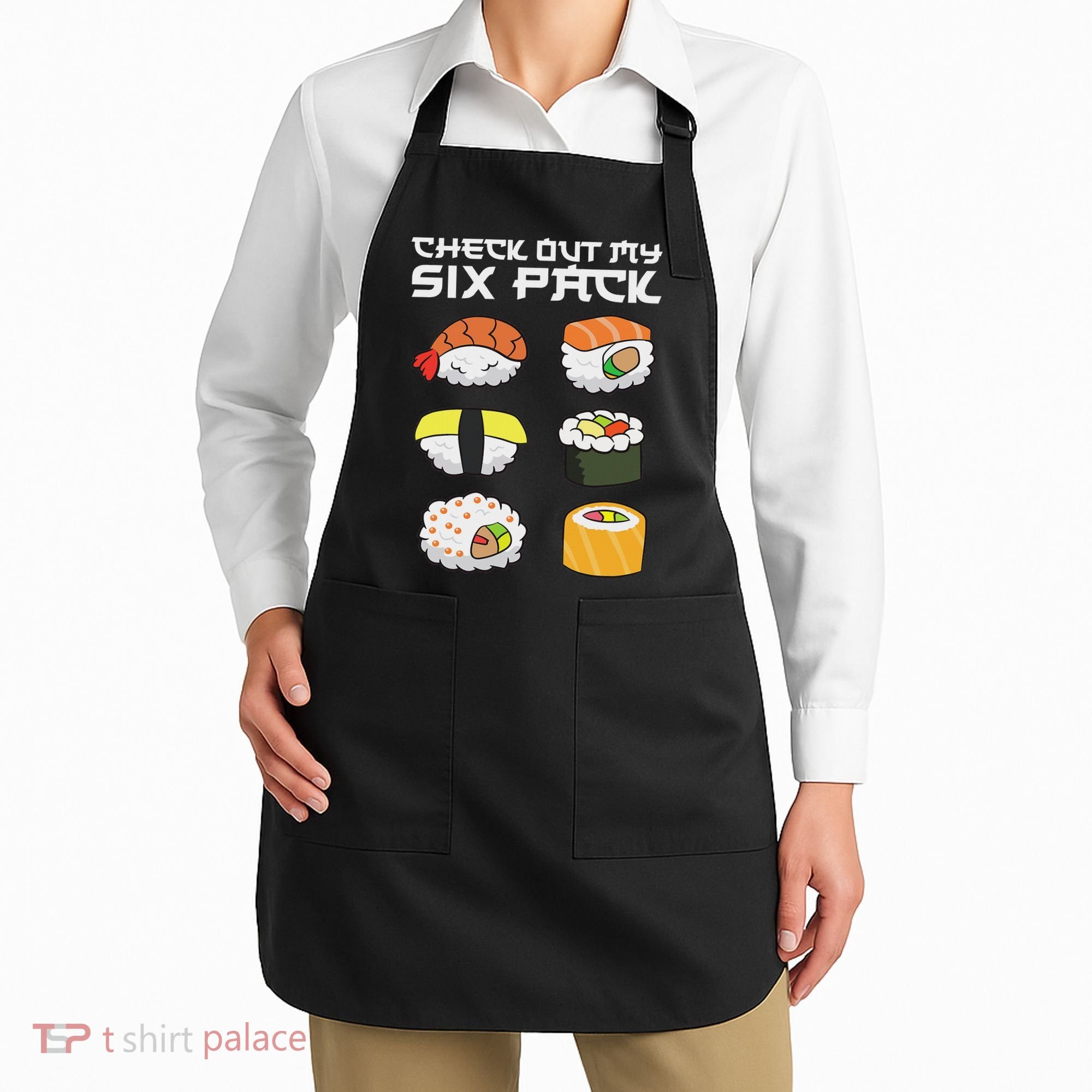 Check Out My Six Pack Funny Japanese Sushi Apron