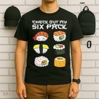 Check Out My Six Pack Funny Japanese Sushi T-Shirt thumb 6