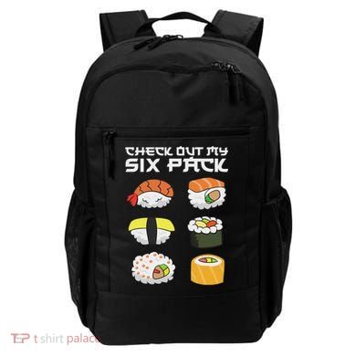 Check Out My Six Pack Funny Japanese Sushi Backpack