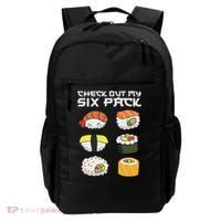 Check Out My Six Pack Funny Japanese Sushi Backpack thumb 0