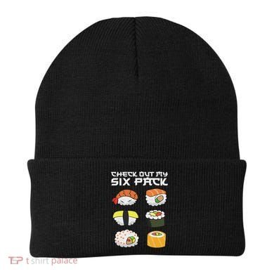 Check Out My Six Pack Funny Japanese Sushi Beanie