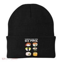 Check Out My Six Pack Funny Japanese Sushi Beanie thumb 0