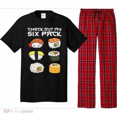 Check Out My Six Pack Funny Japanese Sushi Pajama Set