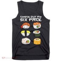 Check Out My Six Pack Funny Japanese Sushi Tank Top thumb 0