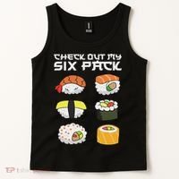 Check Out My Six Pack Funny Japanese Sushi Tank Top thumb 2