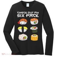 Check Out My Six Pack Funny Japanese Sushi Women's Long Sleeve Shirt thumb 0