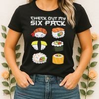 Check Out My Six Pack Funny Japanese Sushi Women's T-Shirt thumb 2