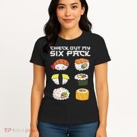 Check Out My Six Pack Funny Japanese Sushi Women's T-Shirt thumb 4