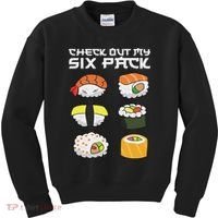 Check Out My Six Pack Funny Japanese Sushi Kids Sweatshirt thumb 0