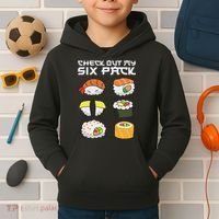 Check Out My Six Pack Funny Japanese Sushi Kids Hoodie thumb 2
