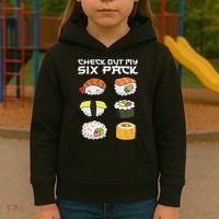 Check Out My Six Pack Funny Japanese Sushi Kids Hoodie thumb 3