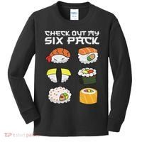 Check Out My Six Pack Funny Japanese Sushi Kids Long Sleeve Shirt thumb 0