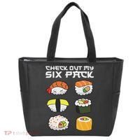 Check Out My Six Pack Funny Japanese Sushi Tote Bag thumb 0