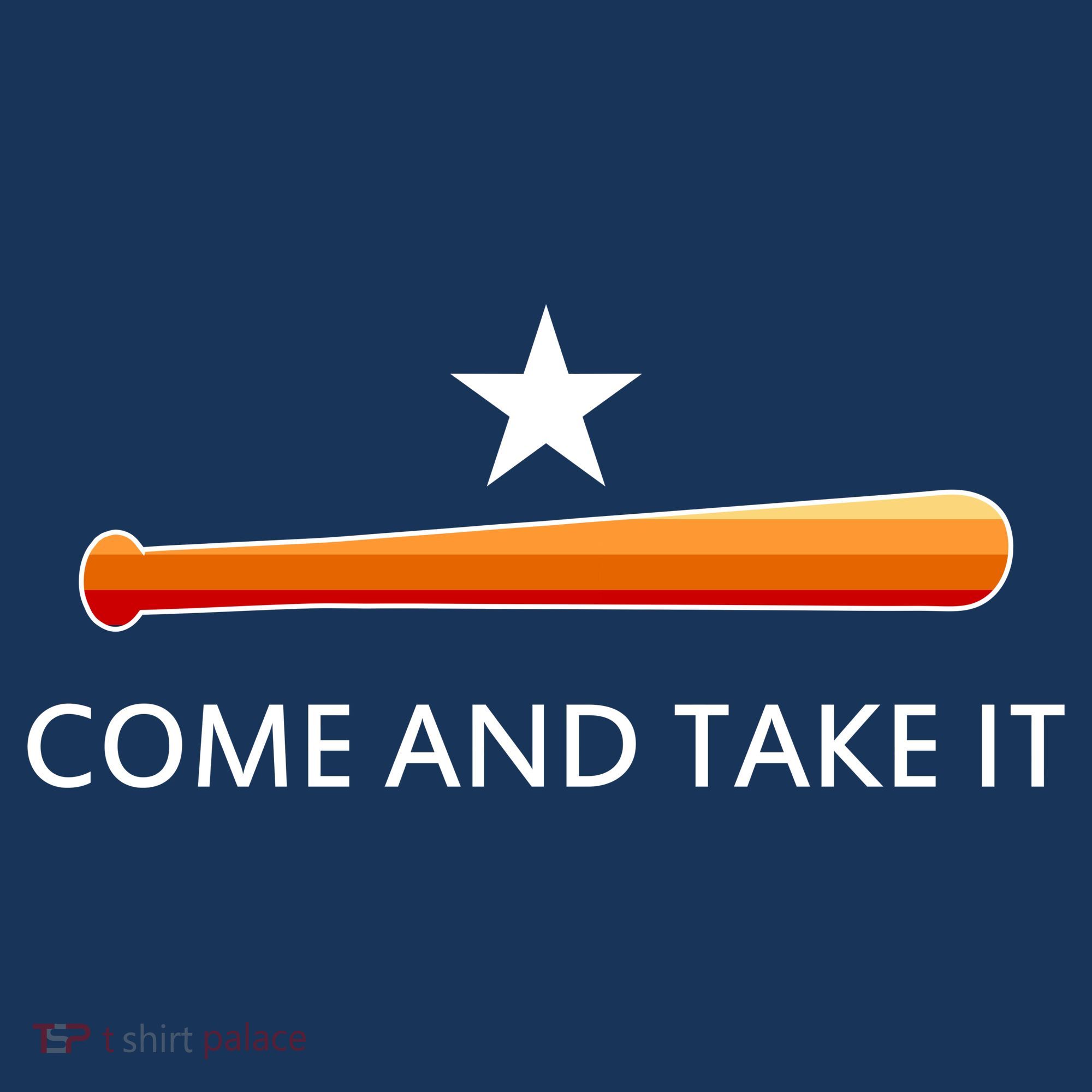Come and Take It Houston Vintage Baseball Bat Flag T-Shirt