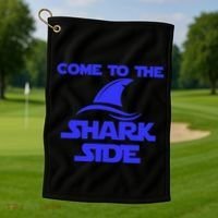 Come To The Shark Side Funny Golf Towel thumb 1