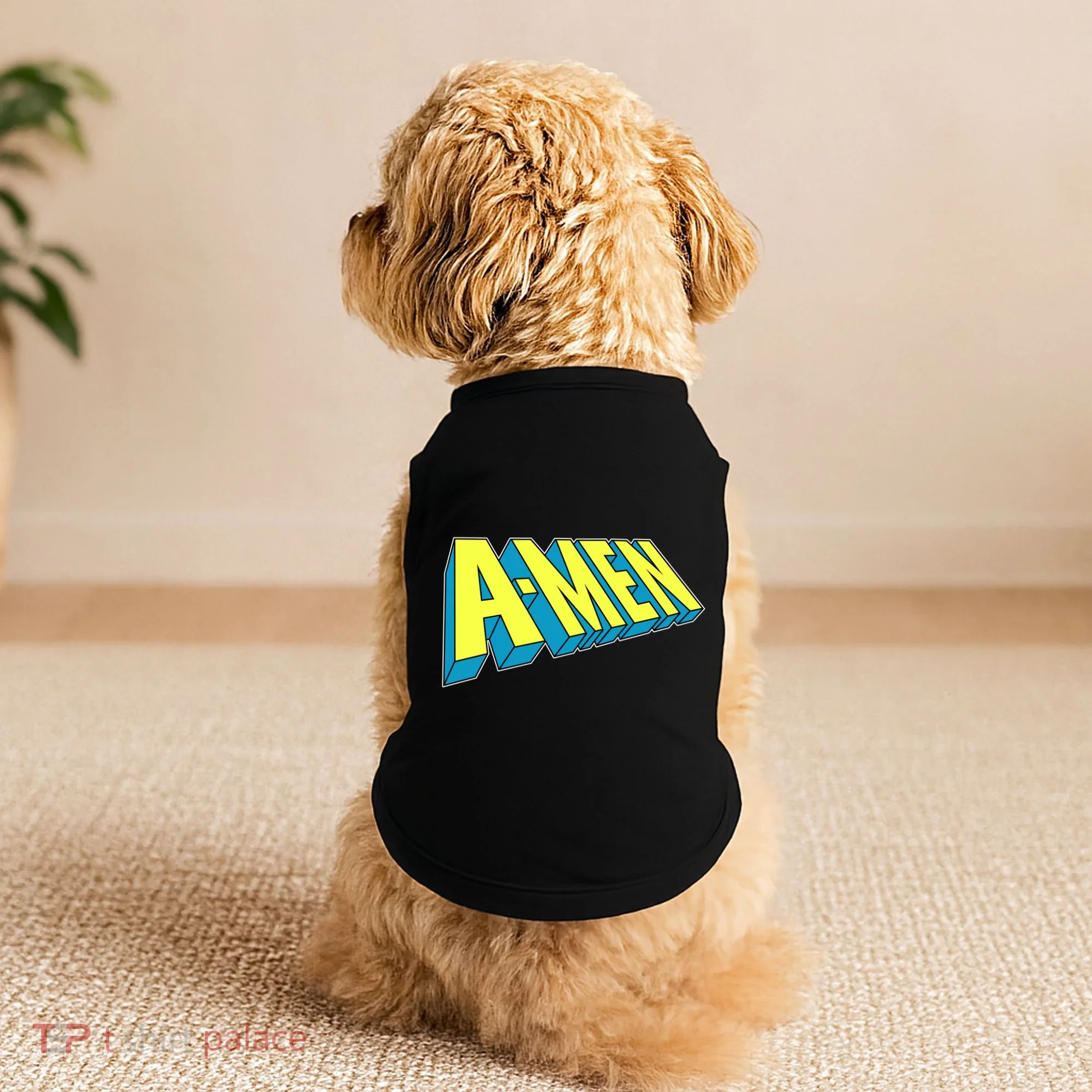 Comic Superhero Styled A-MEN  Doggie Tank