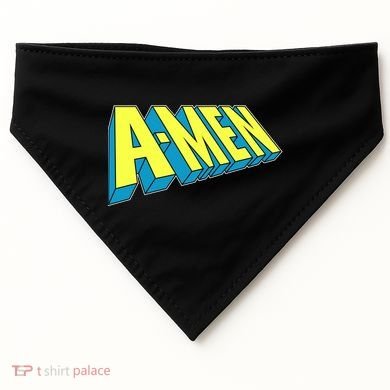 Comic Superhero Styled A-MEN  USA-Made Doggie Bandana