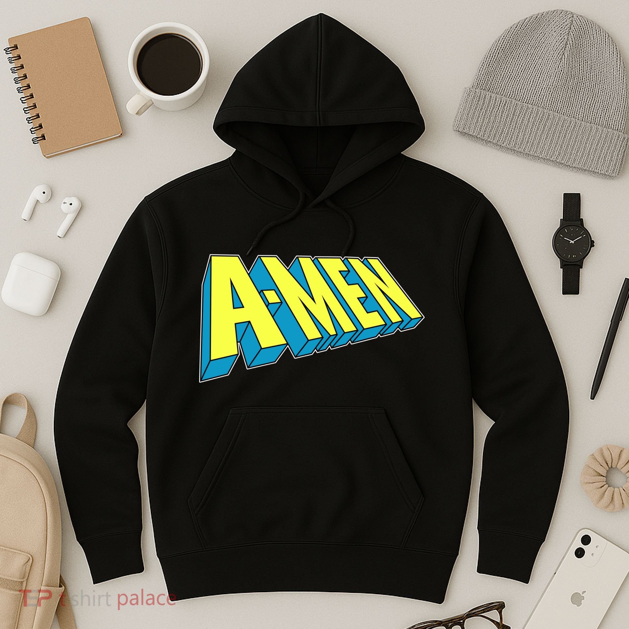 Comic Superhero Styled A-MEN  Hoodie