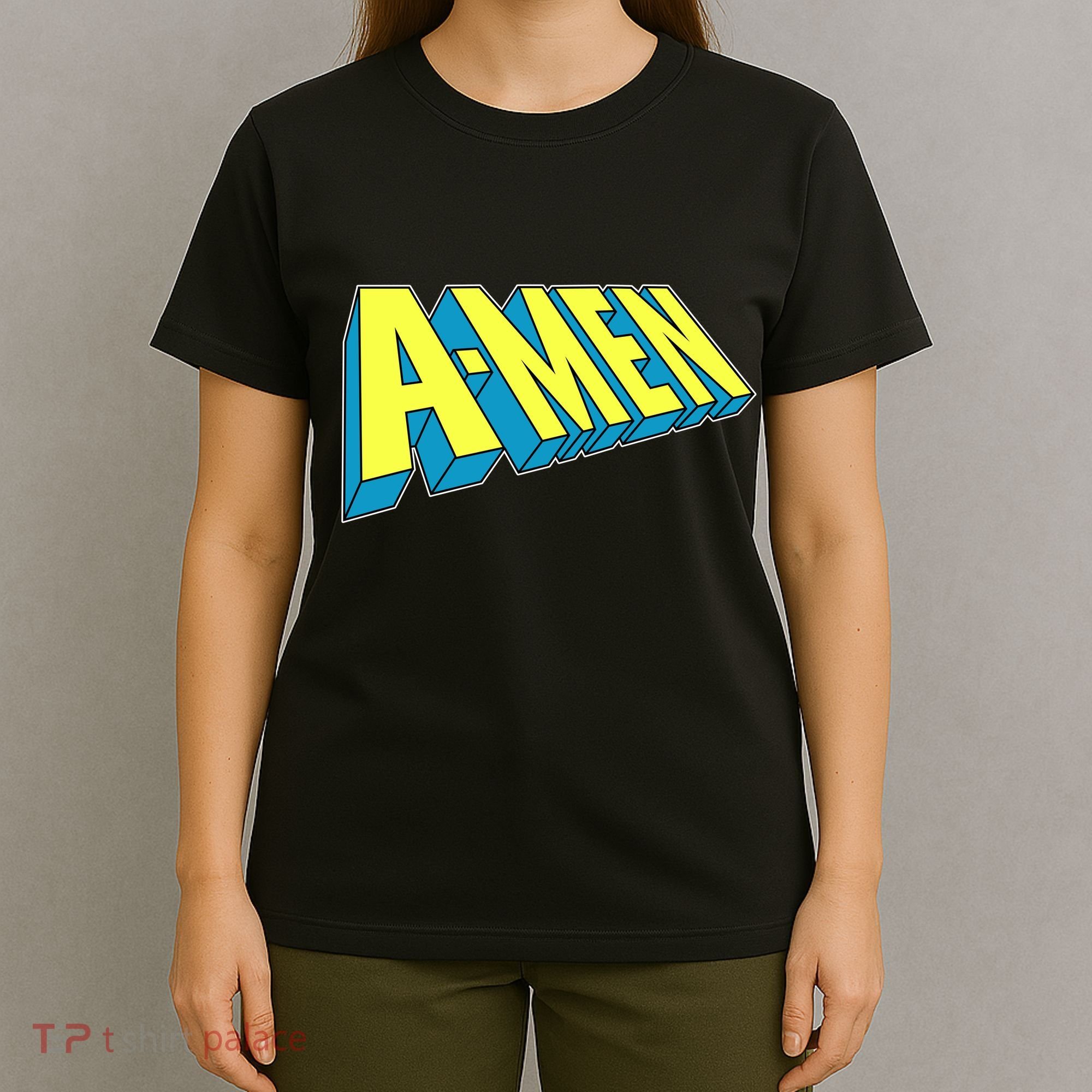 Comic Superhero Styled A-MEN  T-Shirt